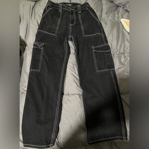 Petite Black Cargo Jeans (size 5)